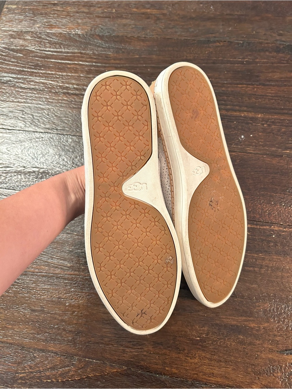 UGG Adley Perforated Stardust Slip-On Sneakers in Light Gray/Tan - Picture 4 of 6